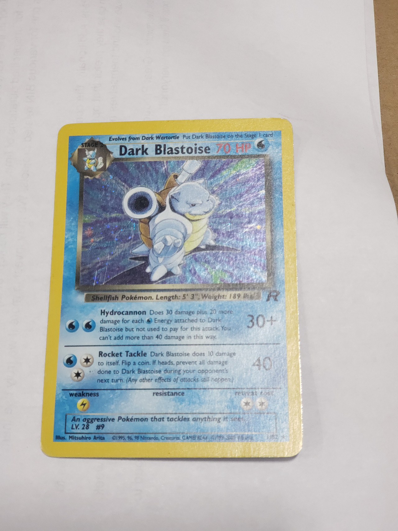 dark blastoise pokemon card Dark Blastoise 3 82 (Graded) Case