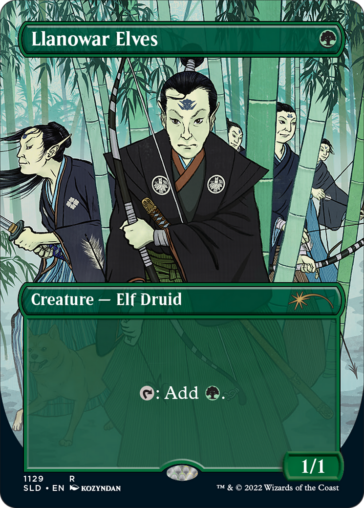 Llanowar Elves (SLD-1129) - Secret Lair Drop (Borderless) Foil