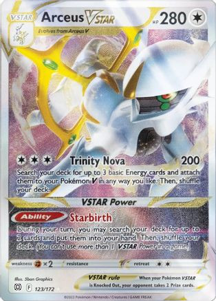 arceus pokemon card vstar rainbow rare 176/172 Shiny - my-booster X pe et Bouclier 9 - Stars tincelantes Captured in a crystal Arceus VSTAR - 123/172 (Metal