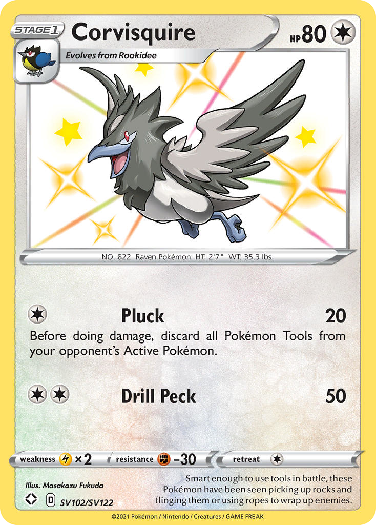 Corvisquire SV102/122 - Shiny Vault Holofoil - Game Nerdz