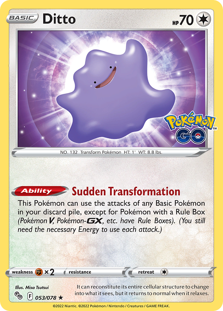 Ditto 53/78 - Pokmon GO Reverse Holofoil - Game Nerdz