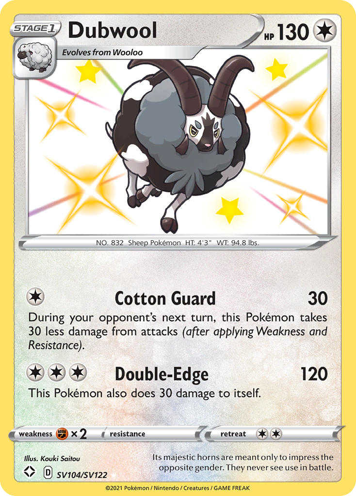 dubwool pokemon card value Dubwool SV104/122 - Shiny Vault Holofoil