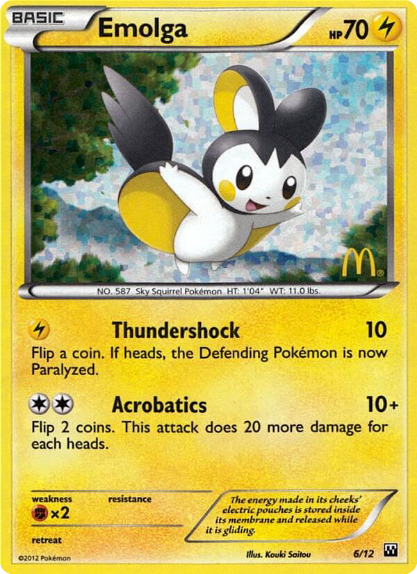 Emolga 6/12 - McDonalds Collection 2012 Holofoil - Game Nerdz