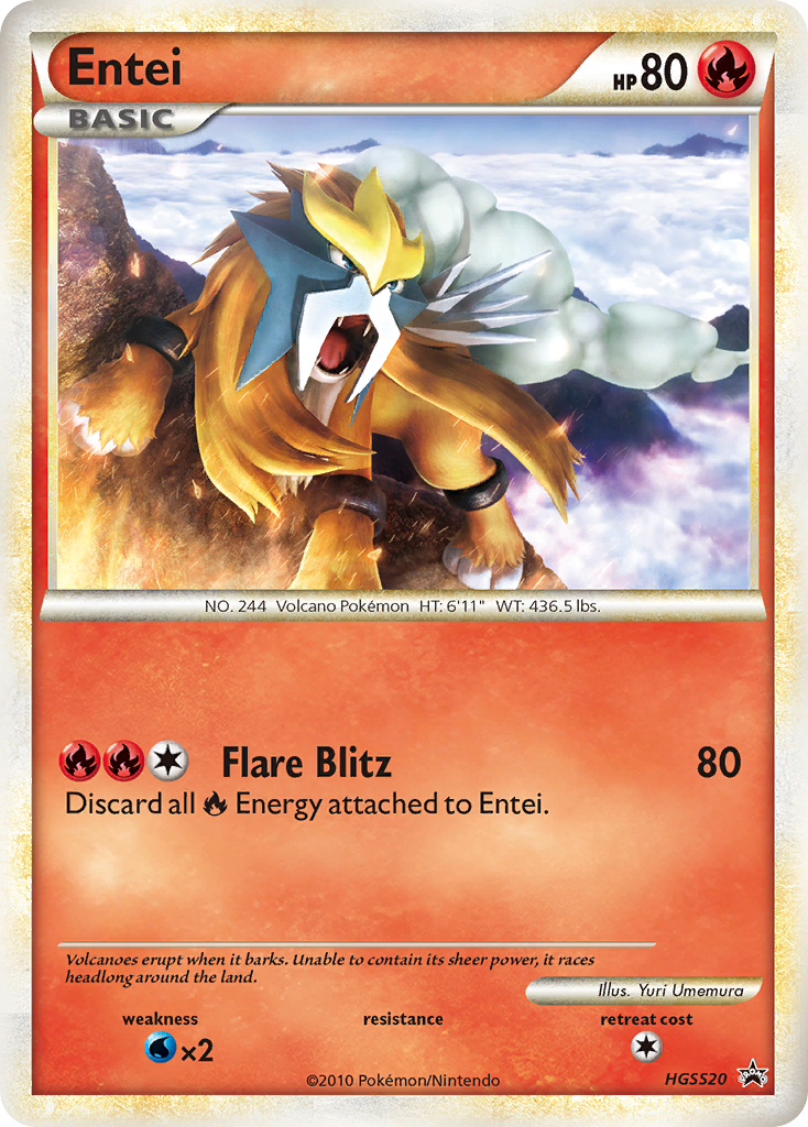 entei pokemon card 6 64 Entei 034 - Reverse Holofoil WoTC Promo
