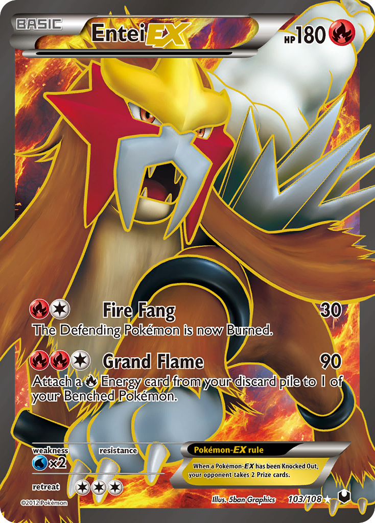 Entei-EX 103/108 - Dark Explorers Holofoil - Game Nerdz