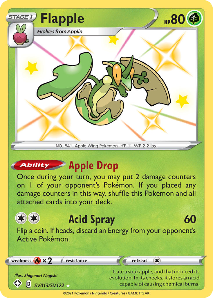 shiny flapple pokemon card Sword & Shield Astral Radiance Ultra Rare Tg02 [Colorless][Colorless][Colorless] Flapple 210/191 Sv08: Surging Sparks