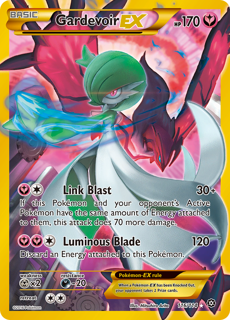 gardevoir full art pokemon card Gardevoir-EX 116/114 - Steam Siege Holofoil Each basic P Energy attached to your P Pokemon provides 2 Energy Gardevoir ex 217/091 - Holofoil