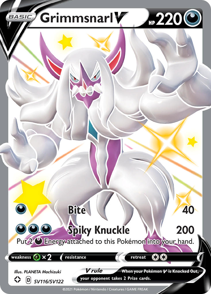 Pokemon Shining Fates Shiny Rare Grimmsnarl V SV116 Pokemon Shining Fates Shiny Rare Grimmsnarl V SV116