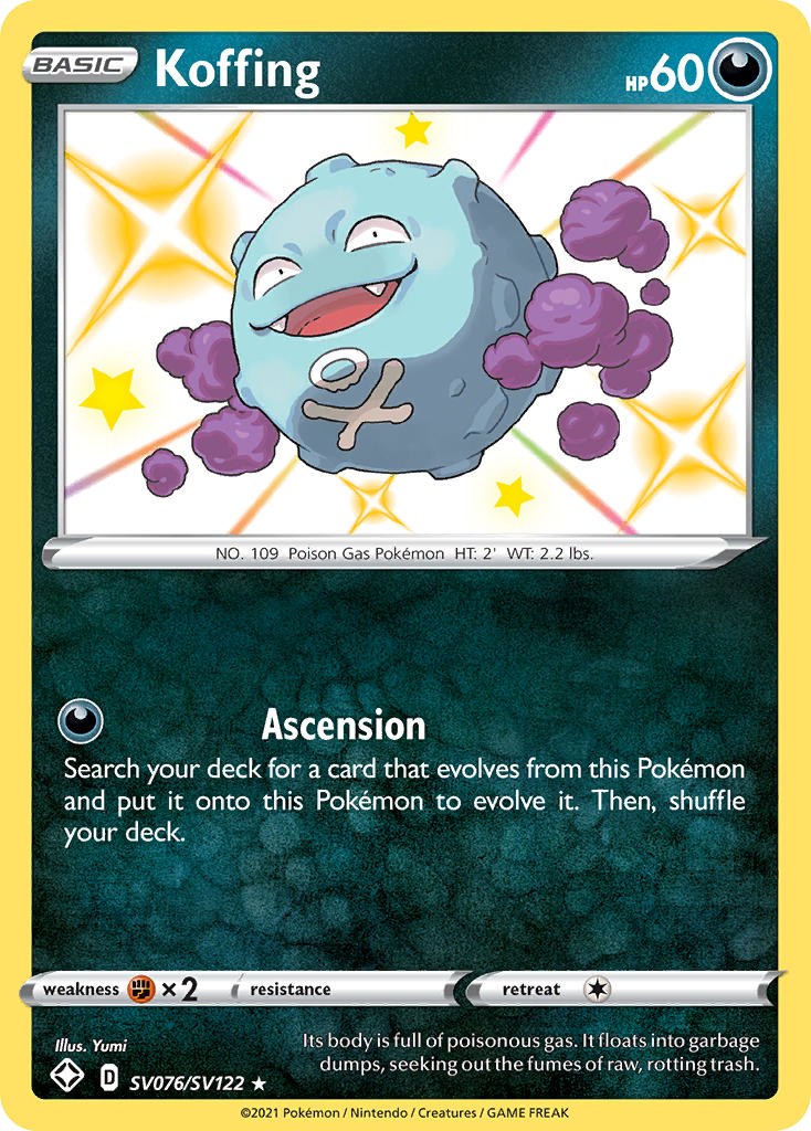 Koffing SV076/122 - Shiny Vault Holofoil - Game Nerdz