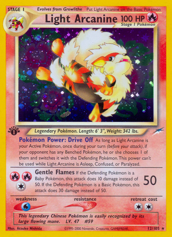 Light Arcanine 12/105 - Neo Destiny 1st Edition Holofoil - Game Nerdz Light Arcanine 12/105 - Neo Destiny 1st Edition Holofoil - Game Nerdz