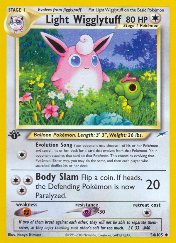ポケモンカードゲーム LIGHT WIGGLYTUFF 54/105 Light Wigglytuff 54/105 - Neo Destiny 1st Edition - Game Nerdz