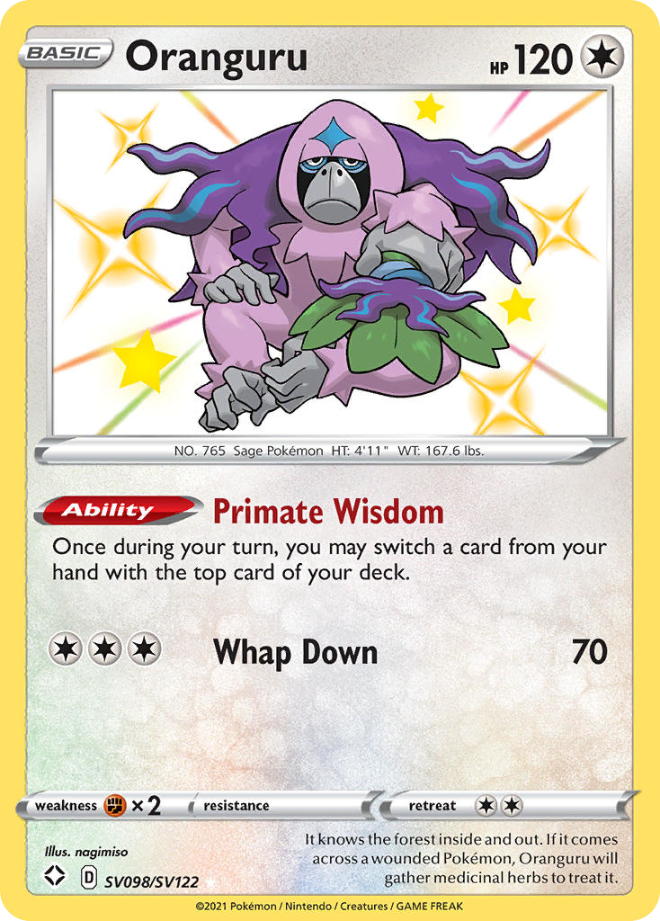 oranguru pokemon card Oranguru SV098/122 - Shiny Vault Holofoil