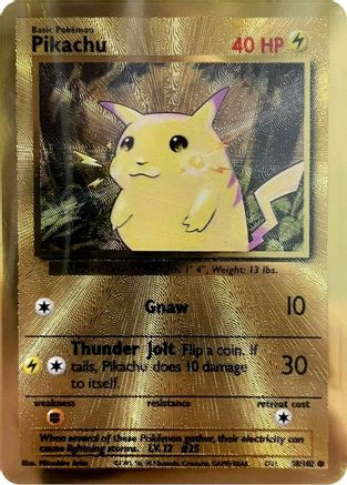 pikachu pokemon card 58 102 Pikachu Celebrations Classic Collection UPC Metal Promo 58/102 CGC 10 – TBC  Games main image 0
