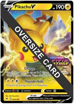 Pikachu V - 043-185 (Vivid Voltage Stamp) 43 - Jumbo Cards