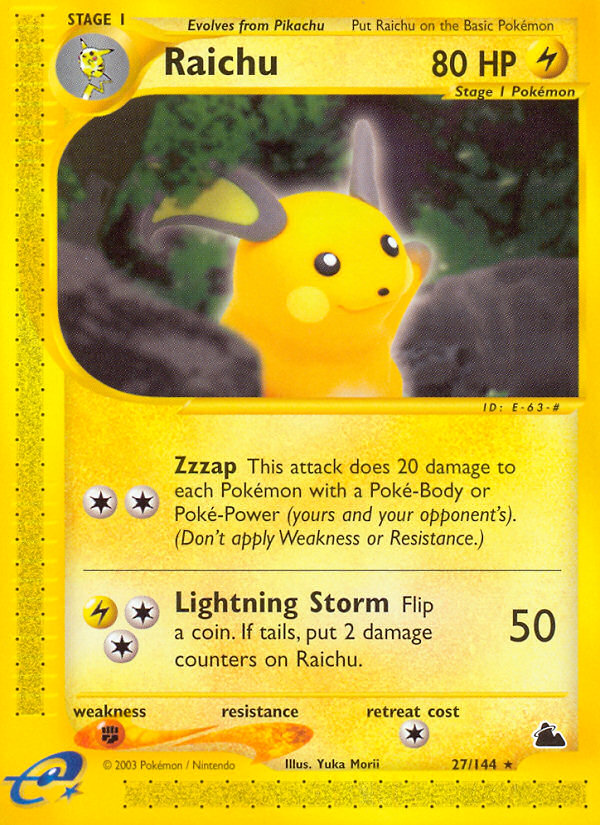 ポケモンカード Raichu 27/144 Skyridge Raichu 27/144 - Skyridge - Game Nerdz