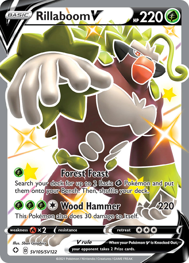 Rillaboom V - Shining Fates: Shiny Vault [SHINY HOLO] | Ozzie Collectables