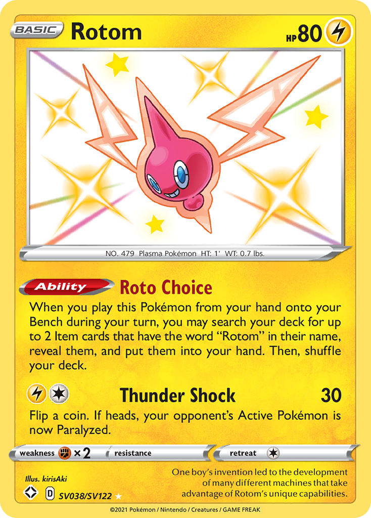 rotom pokemon card POKMON GAME s10a 018/071 C Lightning / 80 / Basic Attack 1 Pokemon Trading Card Game Lost