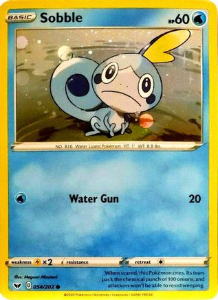 sobble pokemon card holographic MEG 039/132 Reverse Holo - ITA - Near Mint - Megaevoluzione Water Colorless Keep Calling Search your deck for up to 3 Basic Rapid Strike Pokémon and put them onto your Bench Sobble SWSH003 Holo Pokemon Promo