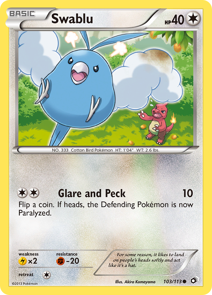 pokemon card swablu If tails Pokmon Card Swablu K-10