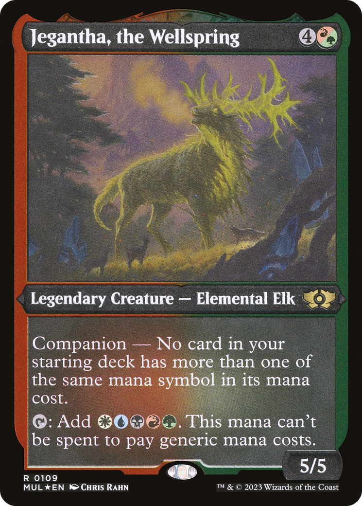 Jegantha, the Wellspring (Foil Etched) [Multiverse Legends] Moderately Played Foil