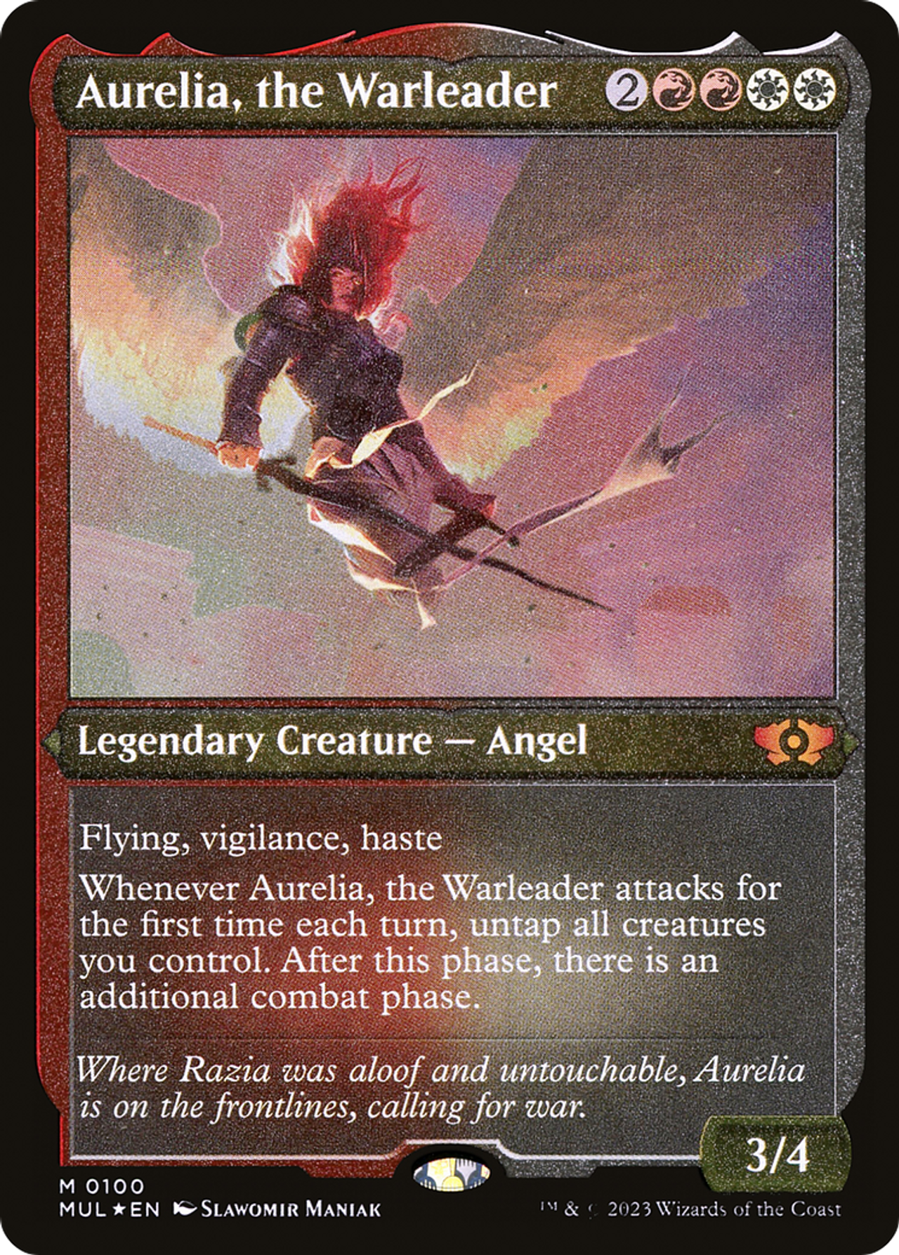 Aurelia, the Warleader (MUL-100) - Multiverse Legends Etched