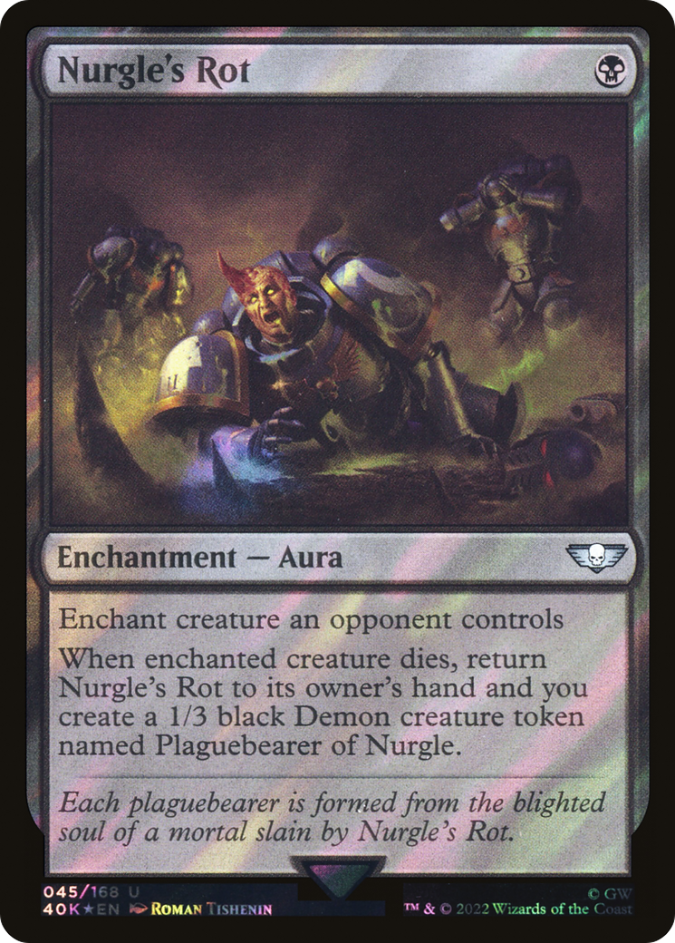 mtg nurgle cards Astartes Warrior // Plaguebearer of Double-Sided Token [Warhamm Enchant creature an opponent controls When enchanted creature dies Nurgle's Conscription [Warhammer 40,000] Moderately