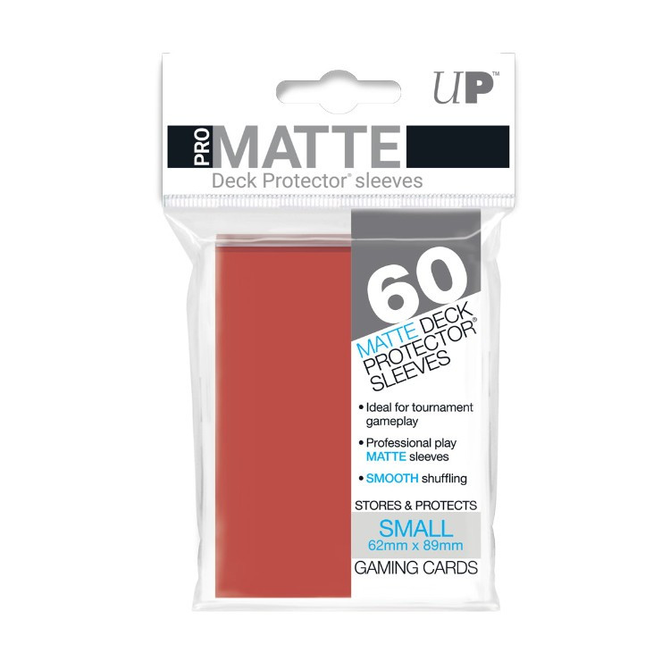 62mm x 89mm card sleeves Ultra Pro - 60 count - Pro Matte - Red and ready for play in every match. Ultra Pro Card Supplies Non-Glare
