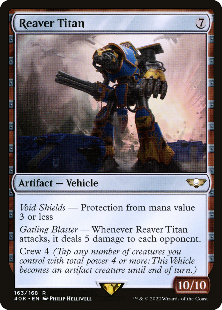 warhammer mtg cards Magic: The Gathering Universes Beyond: 40,000 Commander Deck Forces of The Imperium : Toys & Games At the beginning of your upkeep Reaver Titan (40K-163) - Warhammer