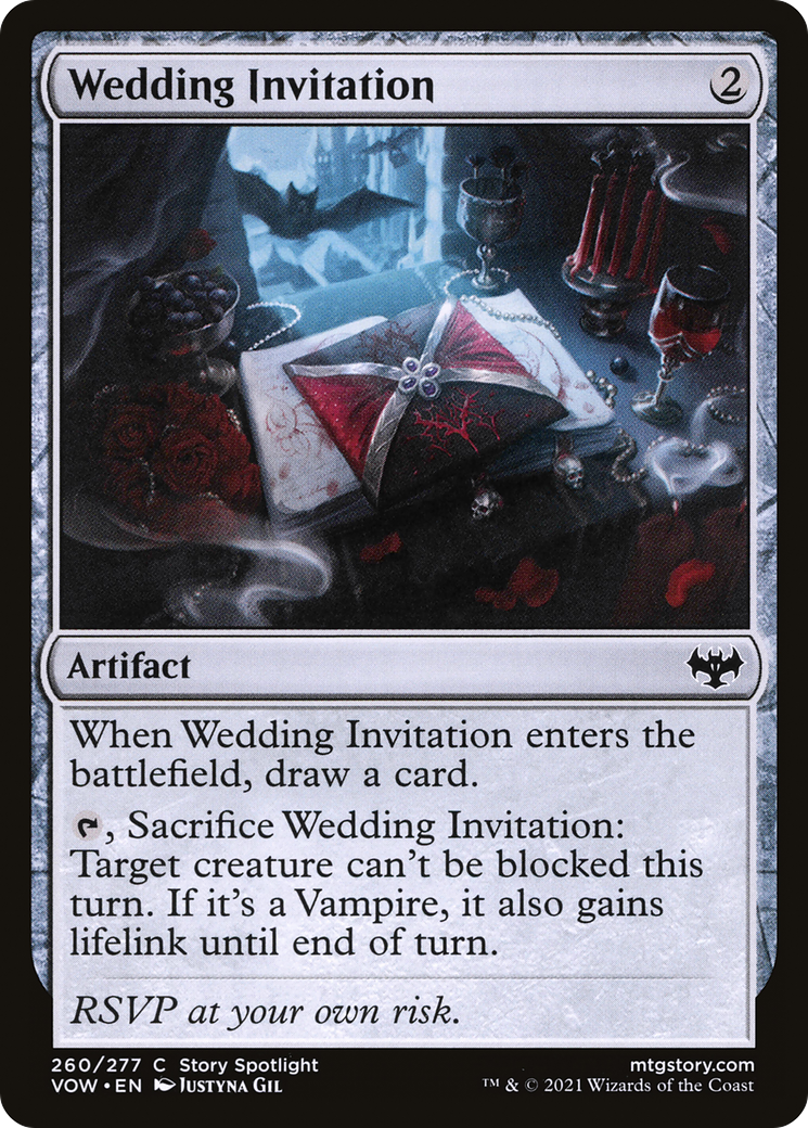 mtg vow cards Innistrad: Crimson draw a card Wedding Invitation (VOW-260) - Innistrad: