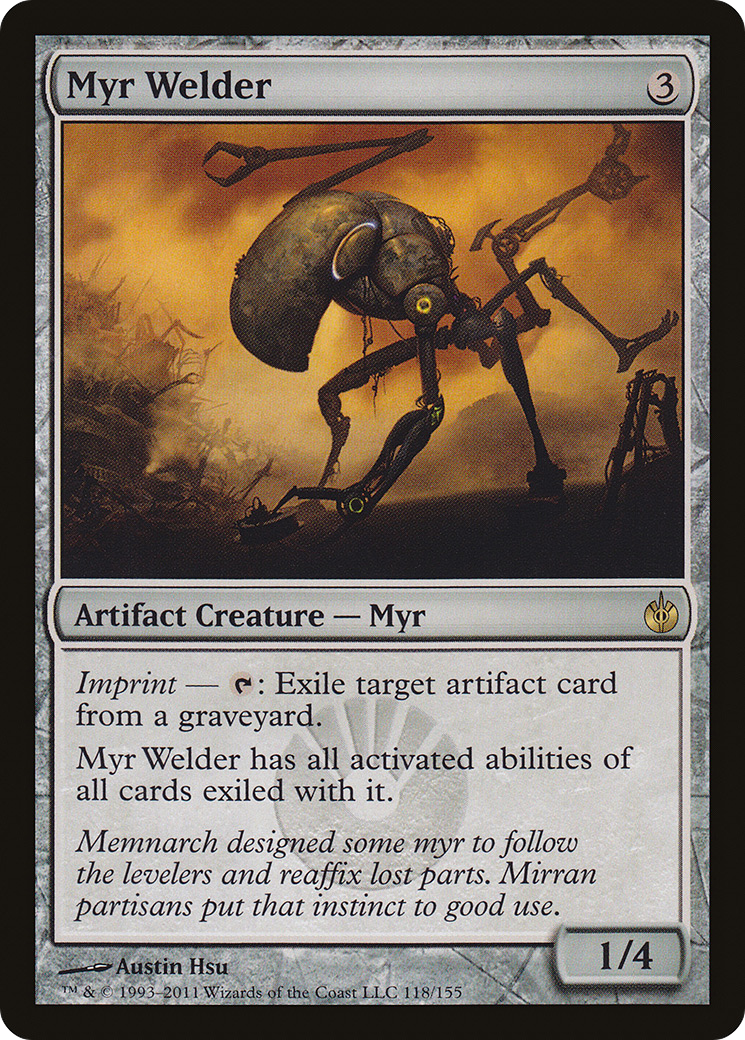 MtG Mirrodin Besieged Rare Myr Welder #118 MtG Mirrodin Besieged Rare Myr Welder #118