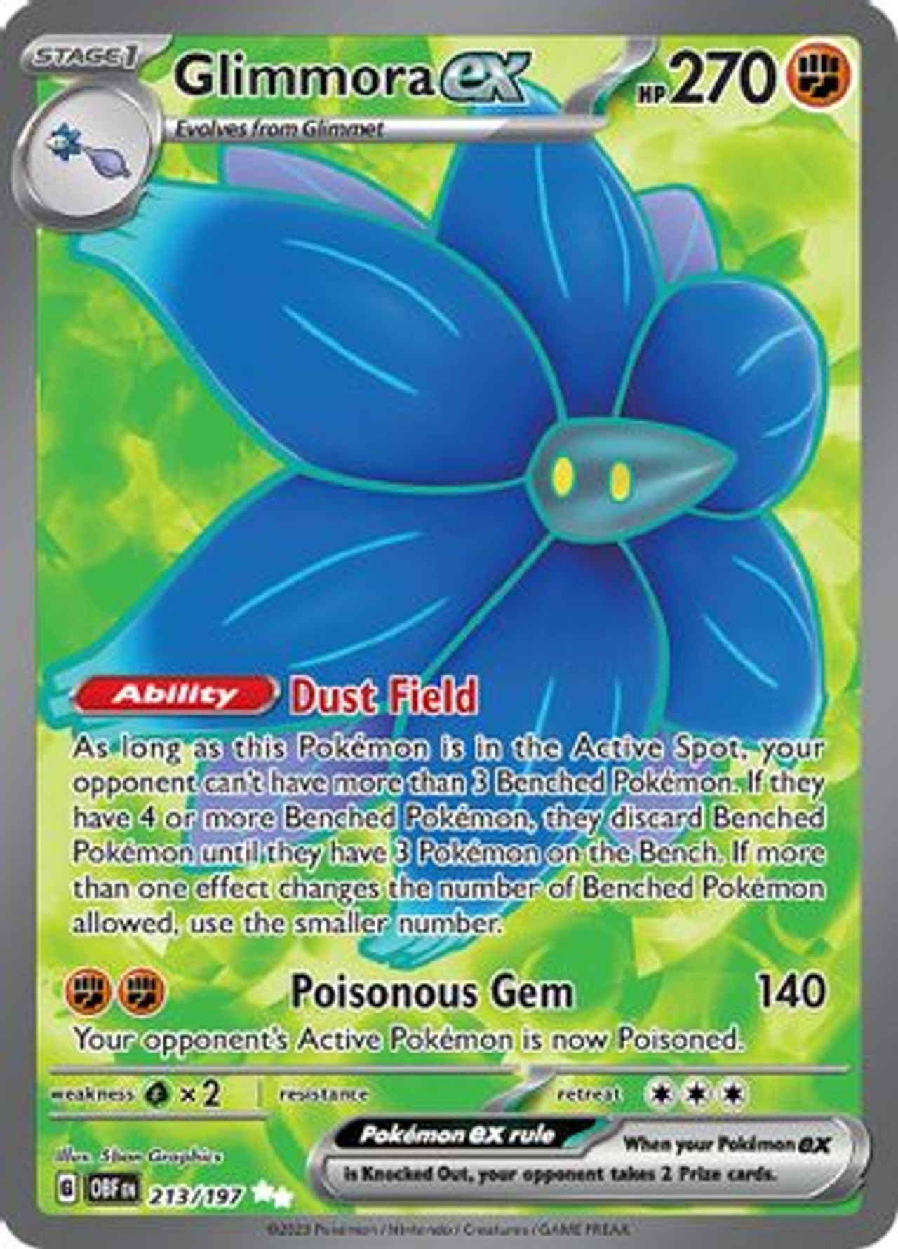 Glimmora ex 213 - SV03 Obsidian Flames Holofoil - Game Nerdz