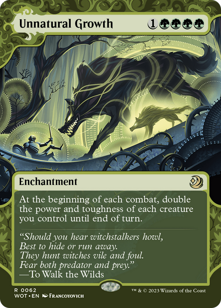Magic the Gathering Wilds of Eldraine: Enchanting Tales Rare Unnatural Growth #62