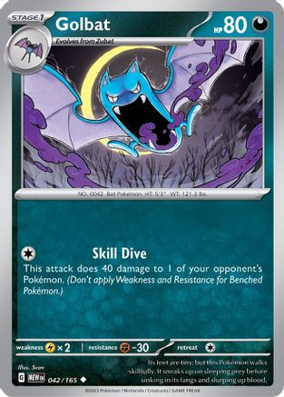 Golbat 42 - SV Scarlet and Violet 151 Reverse Holofoil - Game Nerdz