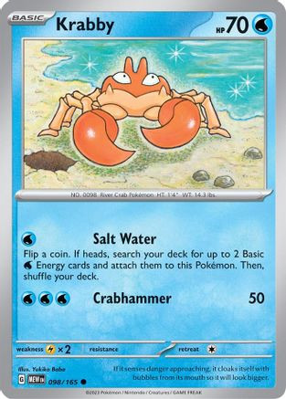 Krabby 98 - SV Scarlet and Violet 151 Reverse Holofoil - Game Nerdz