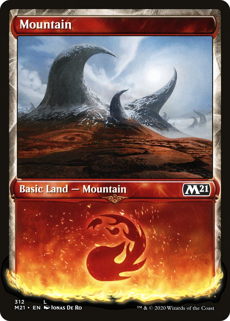 Mountain (M21-312) - Core Set 2021: (Showcase) Foil - Game Nerdz