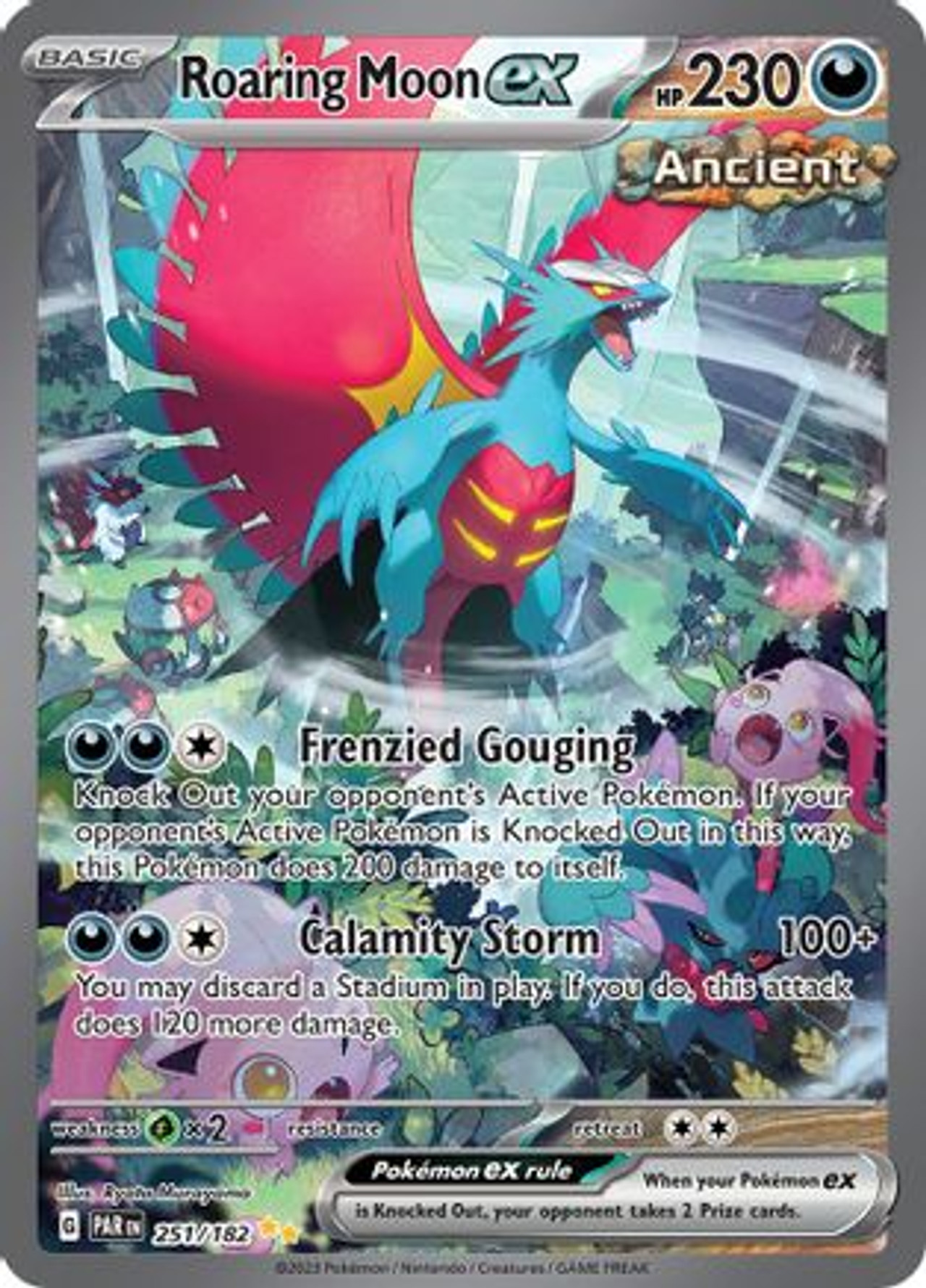 ポケモンカードゲーム moon Roaring Moon ex 124 - SV04 Paradox Rift Holofoil - Game Nerdz