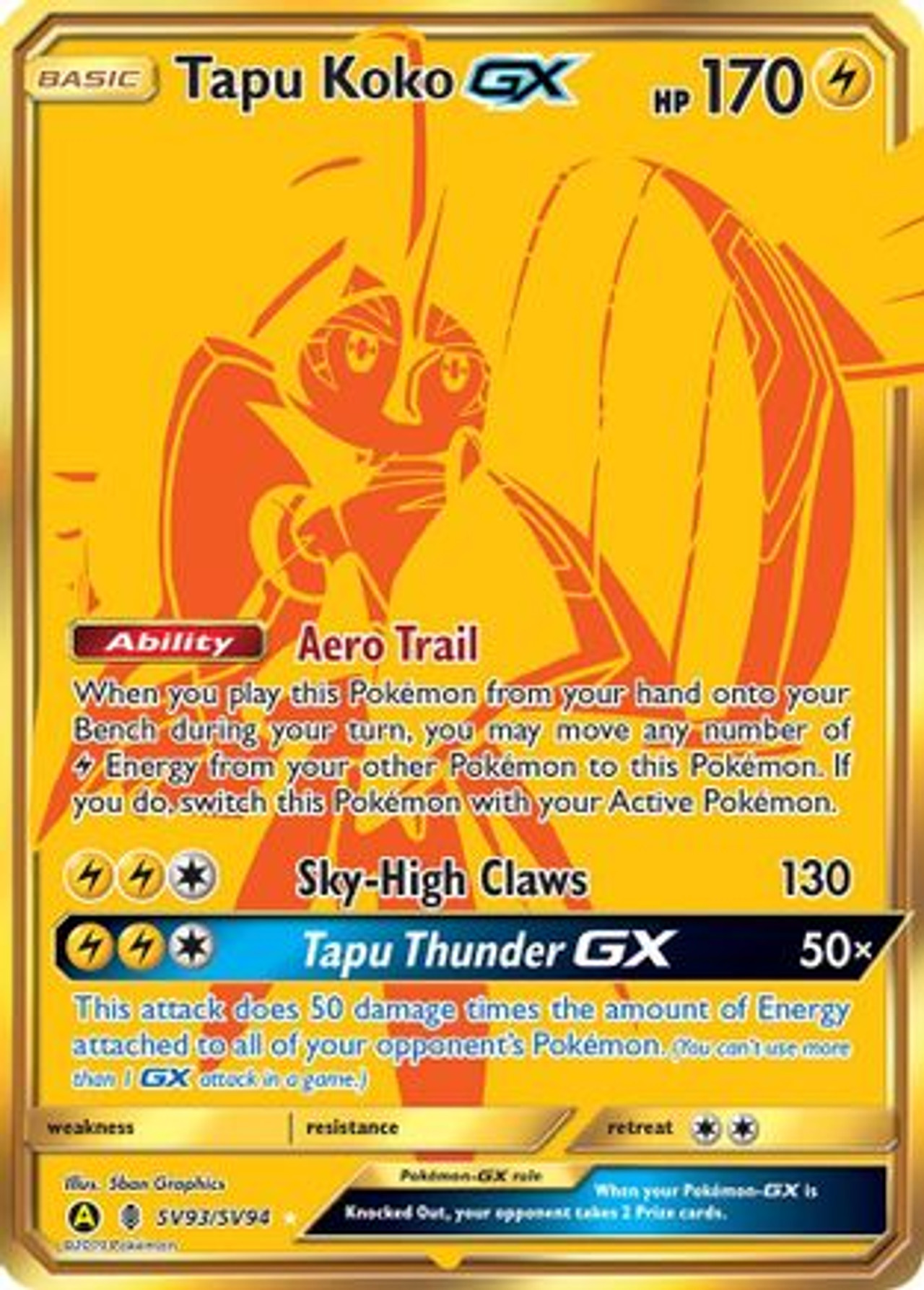 Tapu Koko-GX SV93/94 - Shiny Vault Holofoil - Game Nerdz