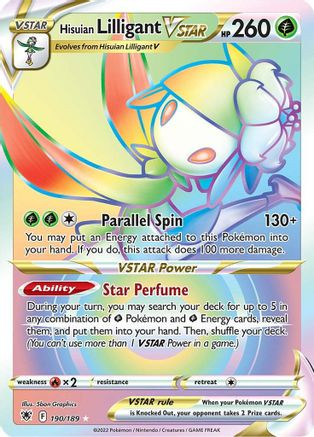 hisuian lilligant pokemon card V - 017/189 - Ultra Rare - Sword & Shield you may search your deck for up to 5 in any combination of Grass Pokmon and Grass Energy cards Hisuian Lilligant V - 017/189