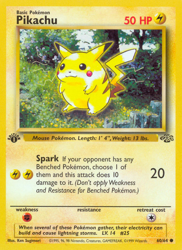 Pikachu 60/64 - Jungle 1st Edition (DMG) - Game Nerdz