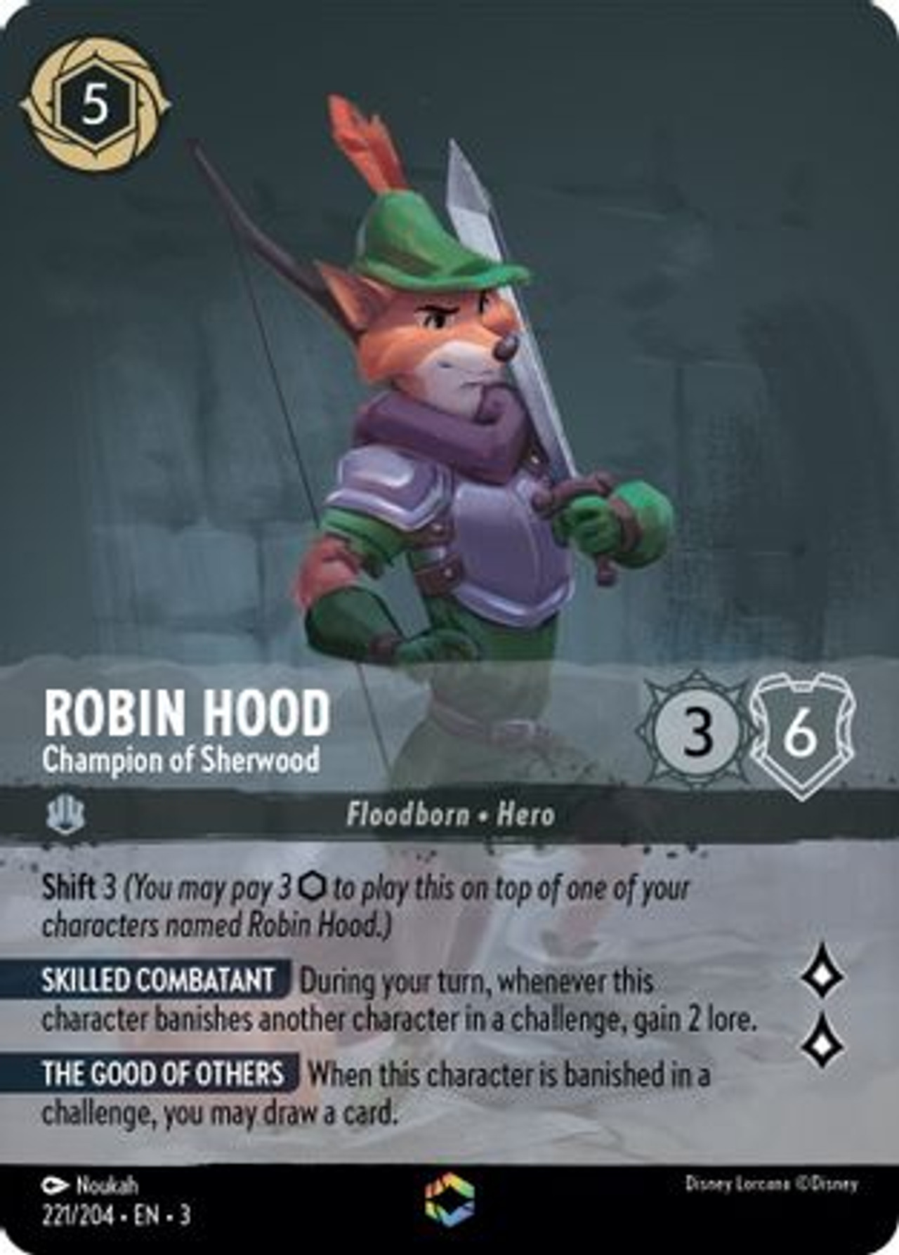 ロビン・フッド - シャーウッドの英雄(エンチャンテッド)(221/204) Robin Hood - Champion of Sherwood (Alternate Art) (221/204