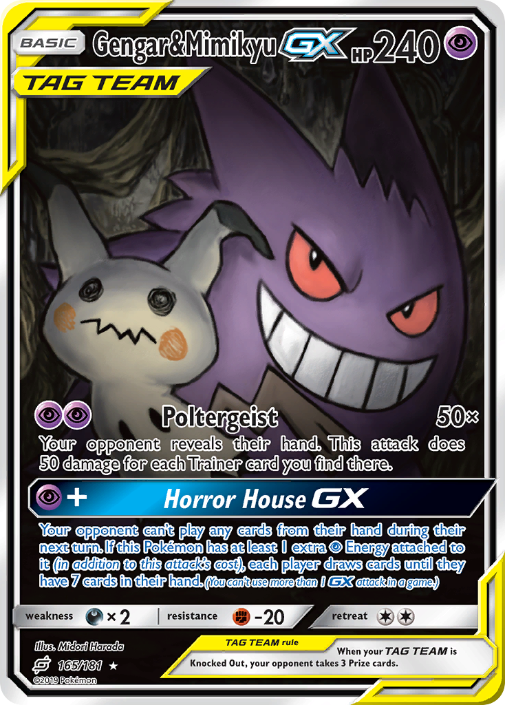 Gengar & Mimikyu-GX 165/181 - Team Up Holofoil (DMG) - Game Nerdz