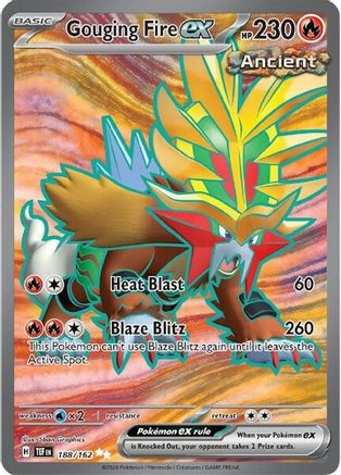 Gouging Fire ex - 188/162 188 - SV05 Temporal Forces Holofoil Lightly Played