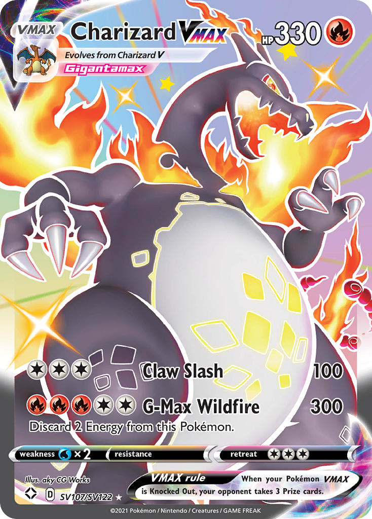 Charizard VMAX SV107/122 - Shiny Vault Holofoil (LP) - Game Nerdz