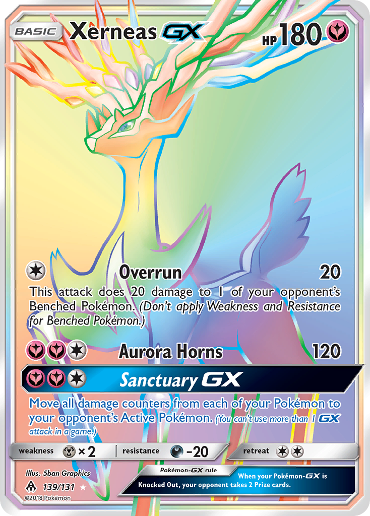 Xerneas-GX 139/131 - Forbidden Light Holofoil (LP) - Game Nerdz Xerneas-GX 139/131 - Forbidden Light Holofoil (LP) - Game Nerdz