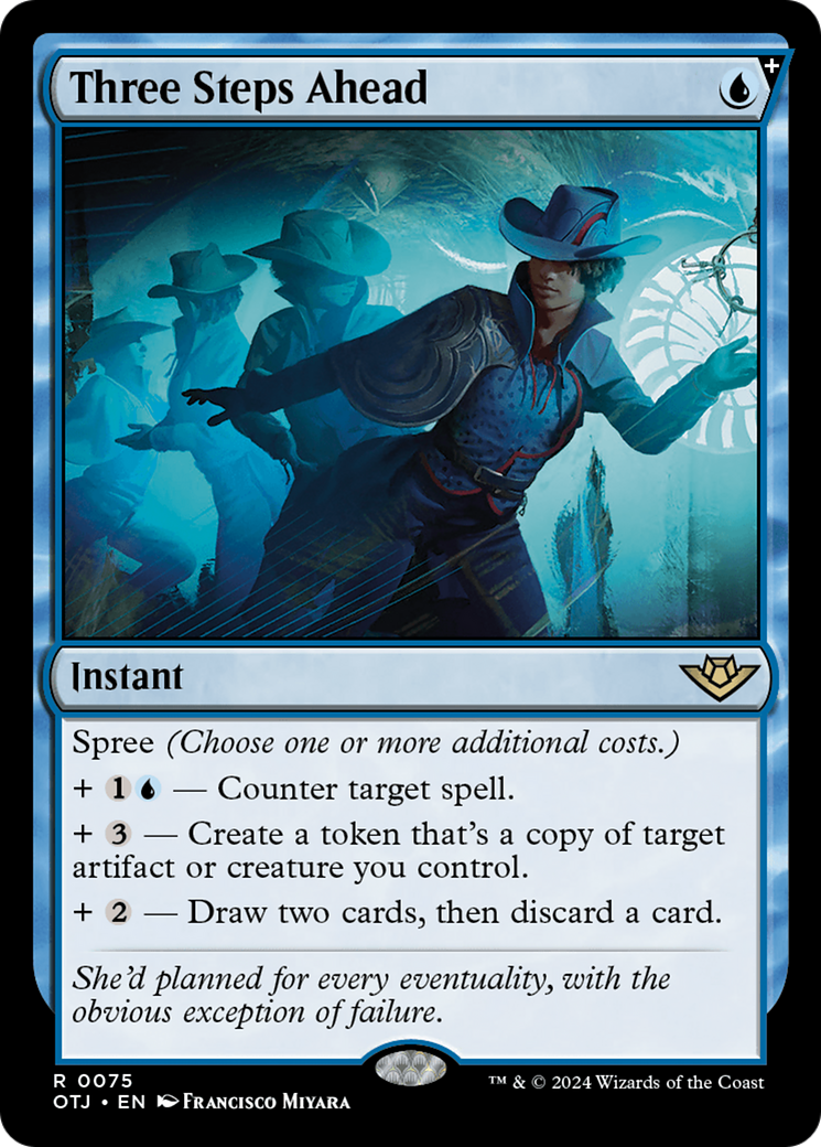 mtg otj card list Three Steps Ahead (OTJ-075)