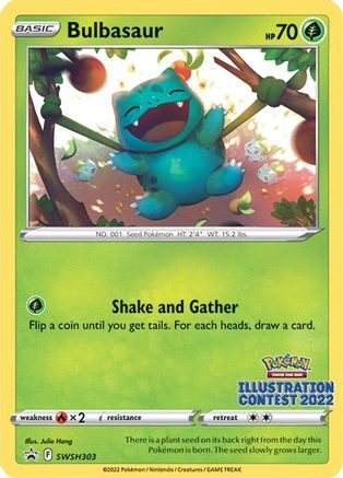 Bulbasaur (Illustration Contest 2022) SWSH303 - SWSH Sword Shield Promo  Cards (LP) - Game Nerdz