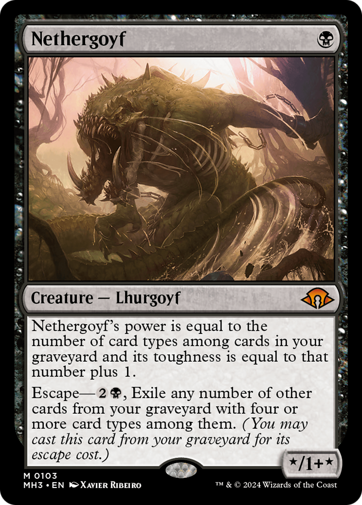 Magic the Gathering Modern Horizons 3 Mythic Rare Nethergoyf #103