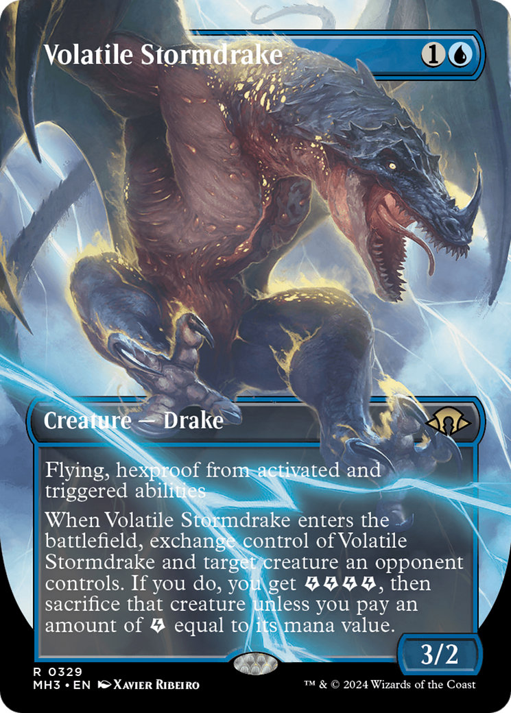 Volatile Stormdrake (MH3-329) - Modern Horizons 3 (Borderless) Foil - Game Nerdz Volatile Stormdrake (MH3-329) - Modern Horizons 3 (Borderless) Foil - Game Nerdz