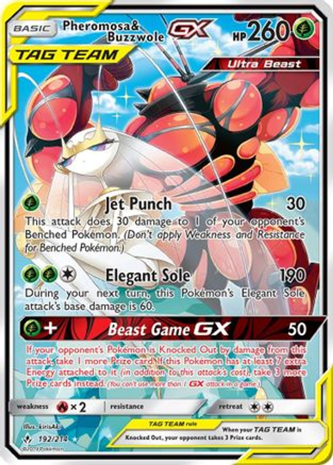 Pheromosa & Buzzwole-GX 192/214 - Unbroken Bonds Holofoil