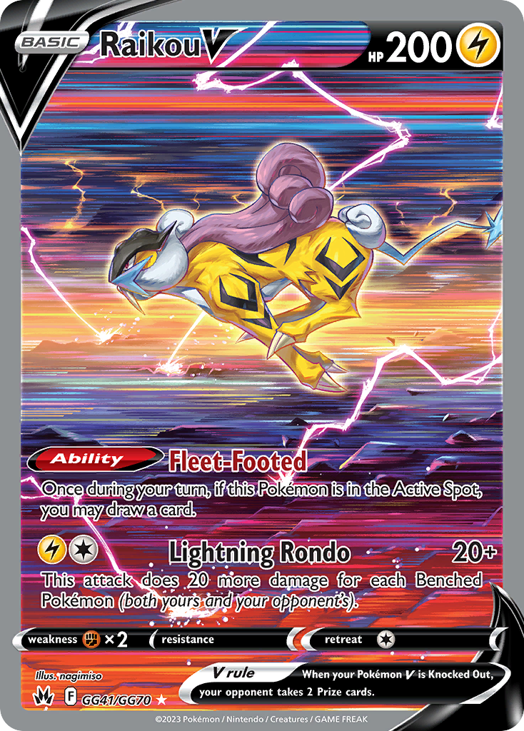 Raikou V GG41/70 - Crown Zenith Galarian Gallery Holofoil (LP